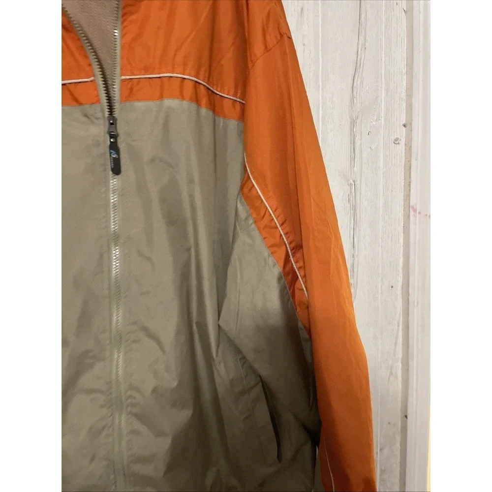 i5 Apparel men's Water 2 tone Orange & Beige Windbreaker Raincoat Sz Xxl